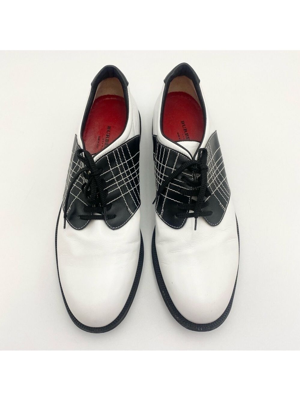 Burberry Mens Leather Golf Shoes with Spikes Sz 11 Made in Italy